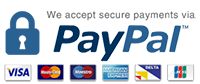 Pay via Mastercard, Visa, American Express or even Paypal